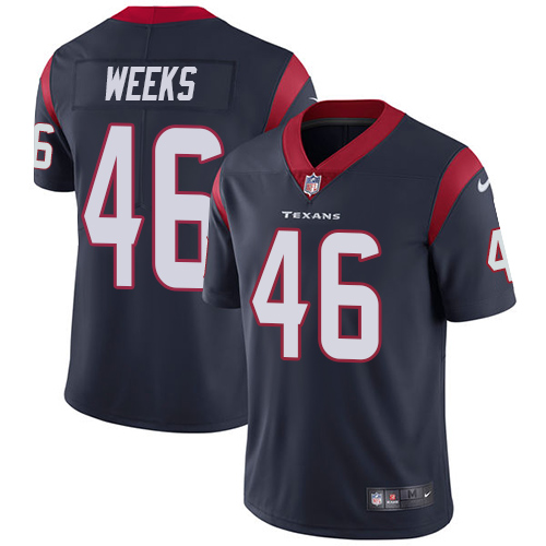 Men Houston Texans #46 Weeks blue Nike Vapor Untouchable Limited NFL Jersey